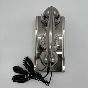 Crosley Cr55 Wall Wired Phone - Brushed Chrome Volume Tone Ringer Press Button